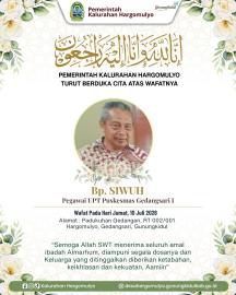 PEMERINTAH KALURAHAN HARGOMULYO TURUT BERDUKA CITA ATAS WAFATNYA BAPAK SIWUH
